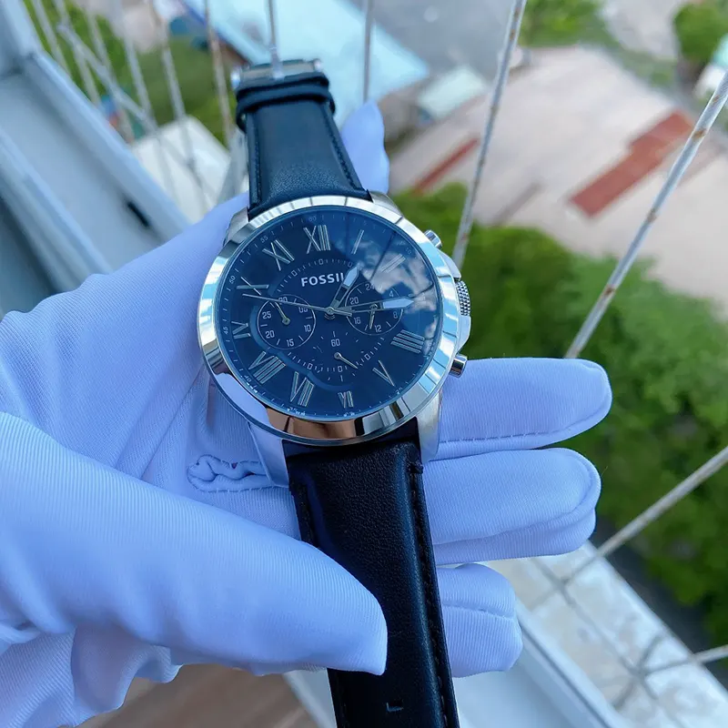 Fossil grant blue dial best sale